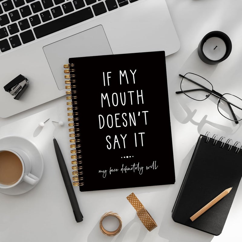 WLIANG Sarcastic Spiral Notebook for Work, Funny Office Gifts for Coworkers, Funny Notebooks Journalfor Work, Office Humor Gifts, Black Hardcover Notebooks 5.5x8.3 Inch - Image 5